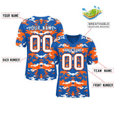 Custom Royal Orange-White Personalized Camo Authentic Football Jersey